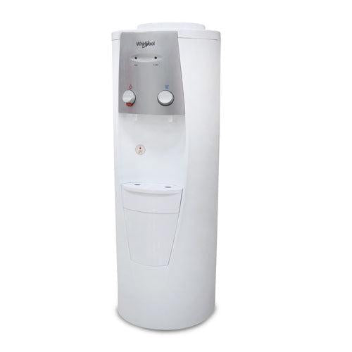 WHIRLPOOL DISPENSADOR DE AGUA FRIA Y CALIENTE WK5012Q COLOR GRIS BOTON DE SEGURIDAD PARA AGUA CALIENTE CAPACIDAD DE CALIENTAMIENTO DE 90° LUCES LED INDICADORAS RECOGEOR DE AGUA REMOVIBLE CAPCIDAD DE G