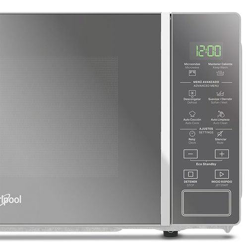 Whirlpool Microondas Convencional 0.7Pc WM1807D 700 Watts 5 Niveles de Potencia 12 Opciones de Auto Coccion 6 Opcones Para Suavizar 4 Opciones Para Descongelar Opcion Para Silenciar Modalidad Eco Sta