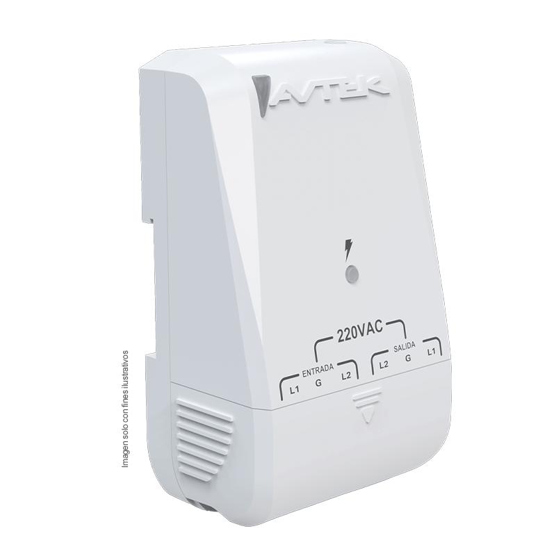 Protector de voltaje PABAS-B230 Avtek con alta capacidad de supresión para equipos de refrigeración, AA y congeladores, hasta 48.000 BTU, 4HP, 6600 VA, 30 A, 220 VAC / 60 HZ; 2100 JOULES, 3-4 MIN, boneras.