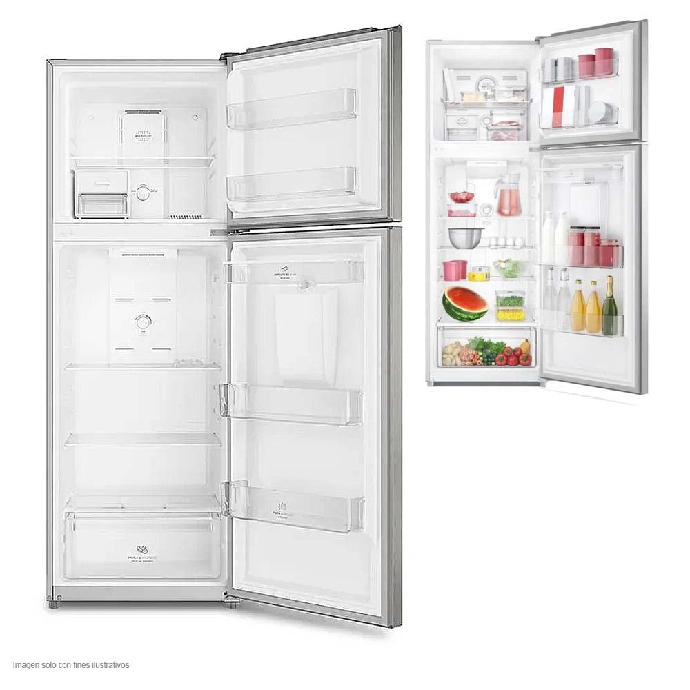 Refrigeradora 12pc TopMount FRTS12K3HTS Frigidaire color gris con dispensador de agua