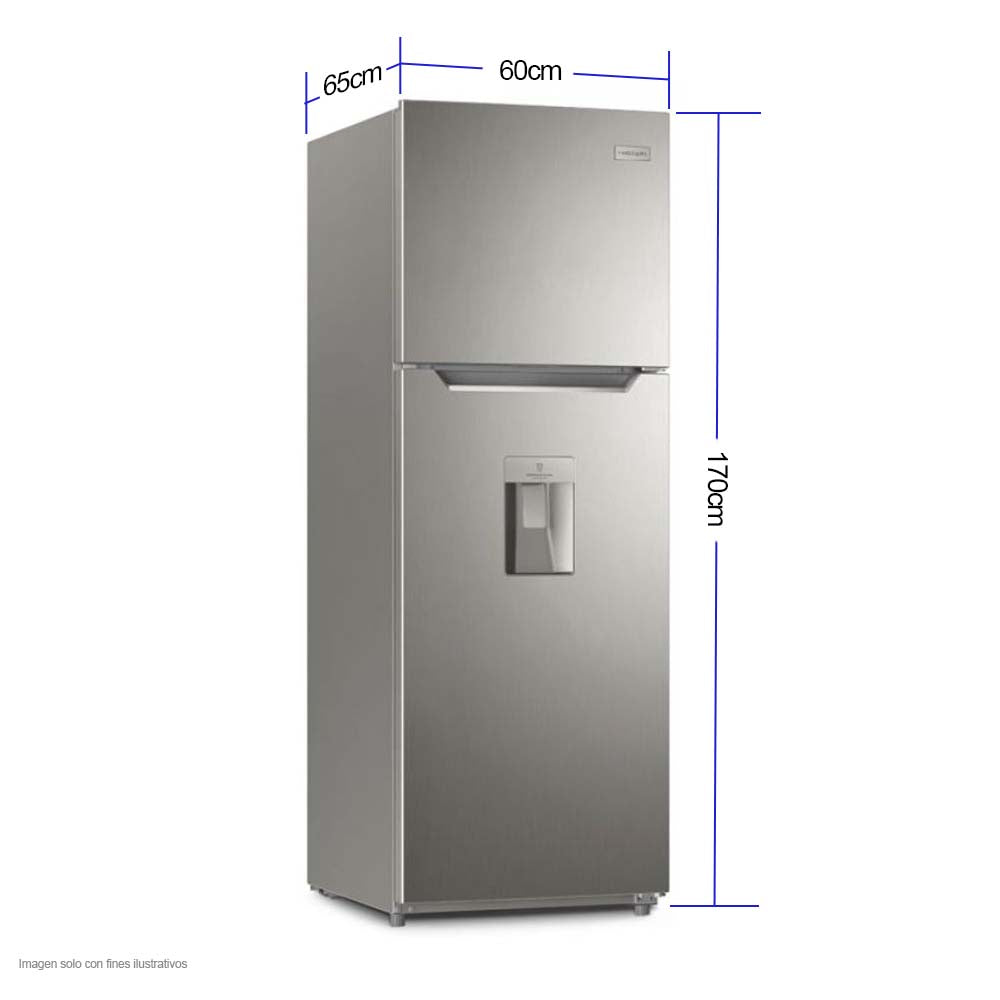 Refrigeradora 12pc TopMount FRTS12K3HTS Frigidaire color gris con dispensador de agua