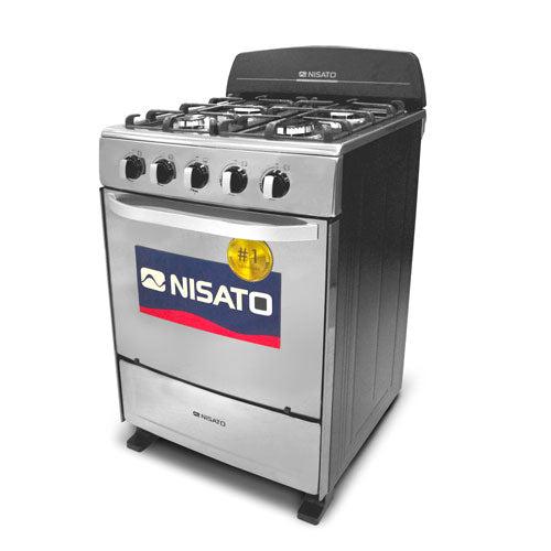 Estufa a gas de 24" NE-2464RMS 4 quemadores, mesa de acero inox.