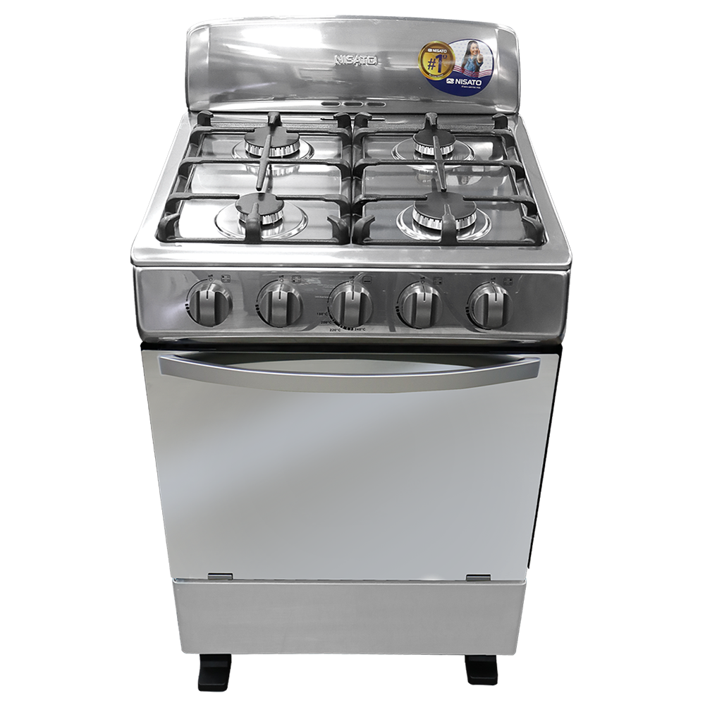 Estufa a gas de 24" NE-2464RMS 4 quemadores, mesa de acero inox.