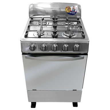 Estufa a gas de 24" NE-2464RMS 4 quemadores, mesa de acero inox.