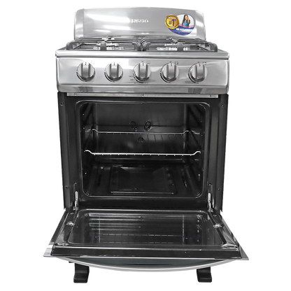 Estufa a gas de 24" NE-2464RMS 4 quemadores, mesa de acero inox.