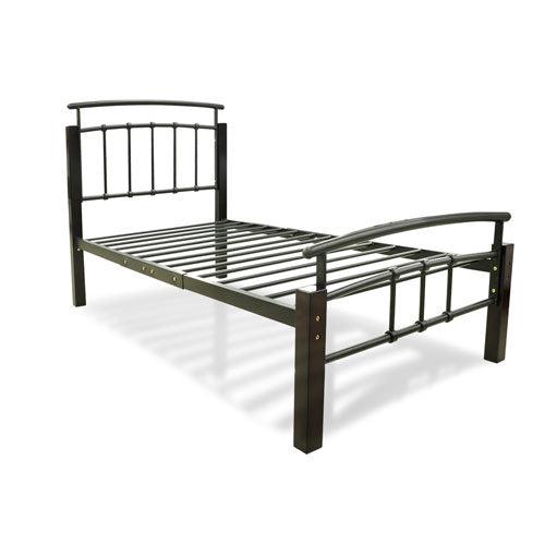 Cama DC-8510 Twin Estructura de Metal y Madera, Medidas 212Lx95Hx99W Cm