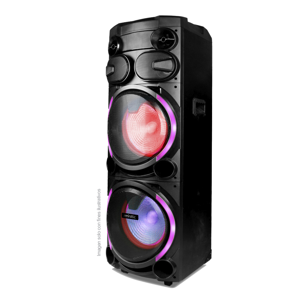 Party icon one , MY-PST1225 Mystic, audio con Bluetooth, Micrófono inalámbrico UHF, Radio FM, Luz LED. 150W RMS
