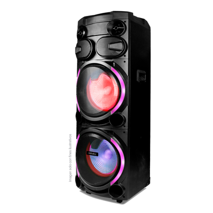 Party icon one , MY-PST1225 Mystic, audio con Bluetooth, Micrófono inalámbrico UHF, Radio FM, Luz LED. 150W RMS