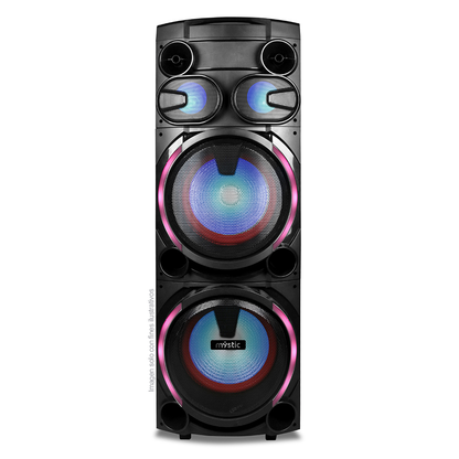 Party icon one , MY-PST1225 Mystic, audio con Bluetooth, Micrófono inalámbrico UHF, Radio FM, Luz LED. 150W RMS