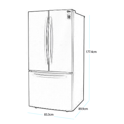 Refrigeradora LG french door 25pc inverter door LM65BGSK cooling gris