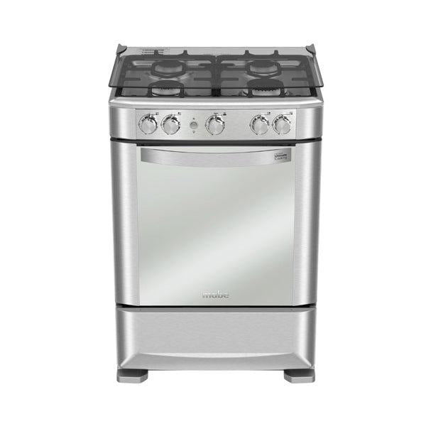 Estufa a Gas, 24”, EMA6030FX0, Mabe, 4 quemadores en acero inoxidable con parrillas de hierro colado y encendido electrónico