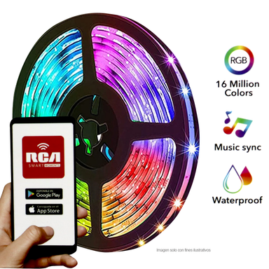 Tira LED Smart RLSM30 RCA Wi-Fi +RF 16 millones de colores RGB, 5metro.