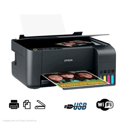Impresora Multifuncional, 3 en 1, L3250, Epson, C11CJ67301, Wi-Fi, Sistema Continuo de Tinta EcoTank, Función de Impresión, Copiado y Escaneo.