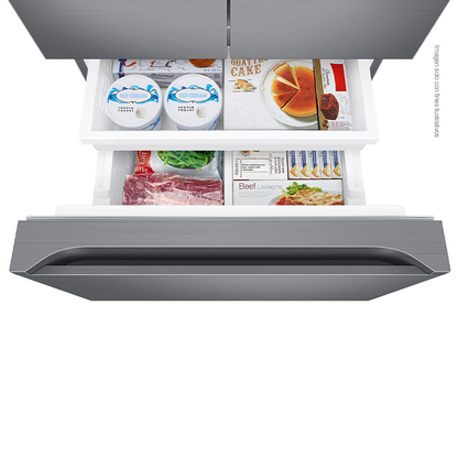 Refrigeradora Samsung 22pc RF22A4010S9/AP french door inverter monocooling bandejas de vidrio templado.