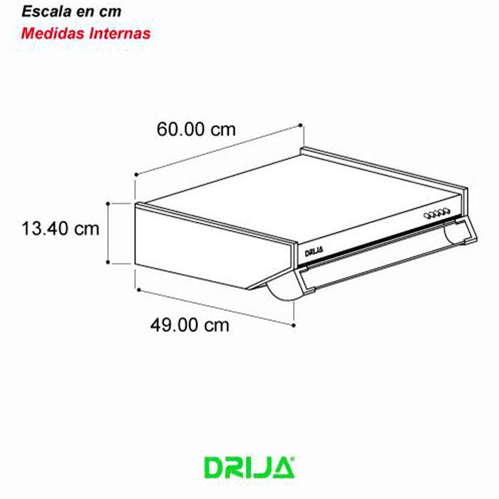 Extractor de Grasa COMPACTA 60 NEGRO 2 Bombillos LED 3 Velocidades 2 Filtros de Aluminio 1 Filtro de Carbon