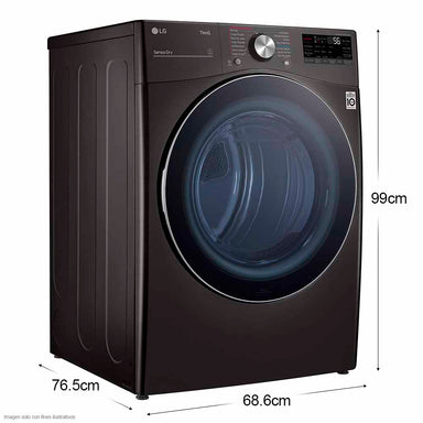 Secadora a gas 22kg DF22BV2BR secado Turbo Steam Sensor de secado ThinQ color negro