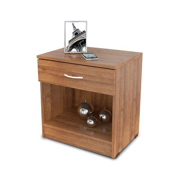 MESA DE NOCHE MN1510, ESTRUCTURA DE MADERA AGLOMERADA, MEDIDAS 48L X 35W X 50.5H CM COLOR AMARETTO