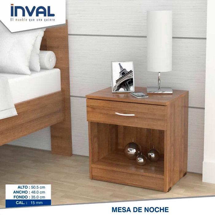 MESA DE NOCHE MN1510, ESTRUCTURA DE MADERA AGLOMERADA, MEDIDAS 48L X 35W X 50.5H CM COLOR AMARETTO