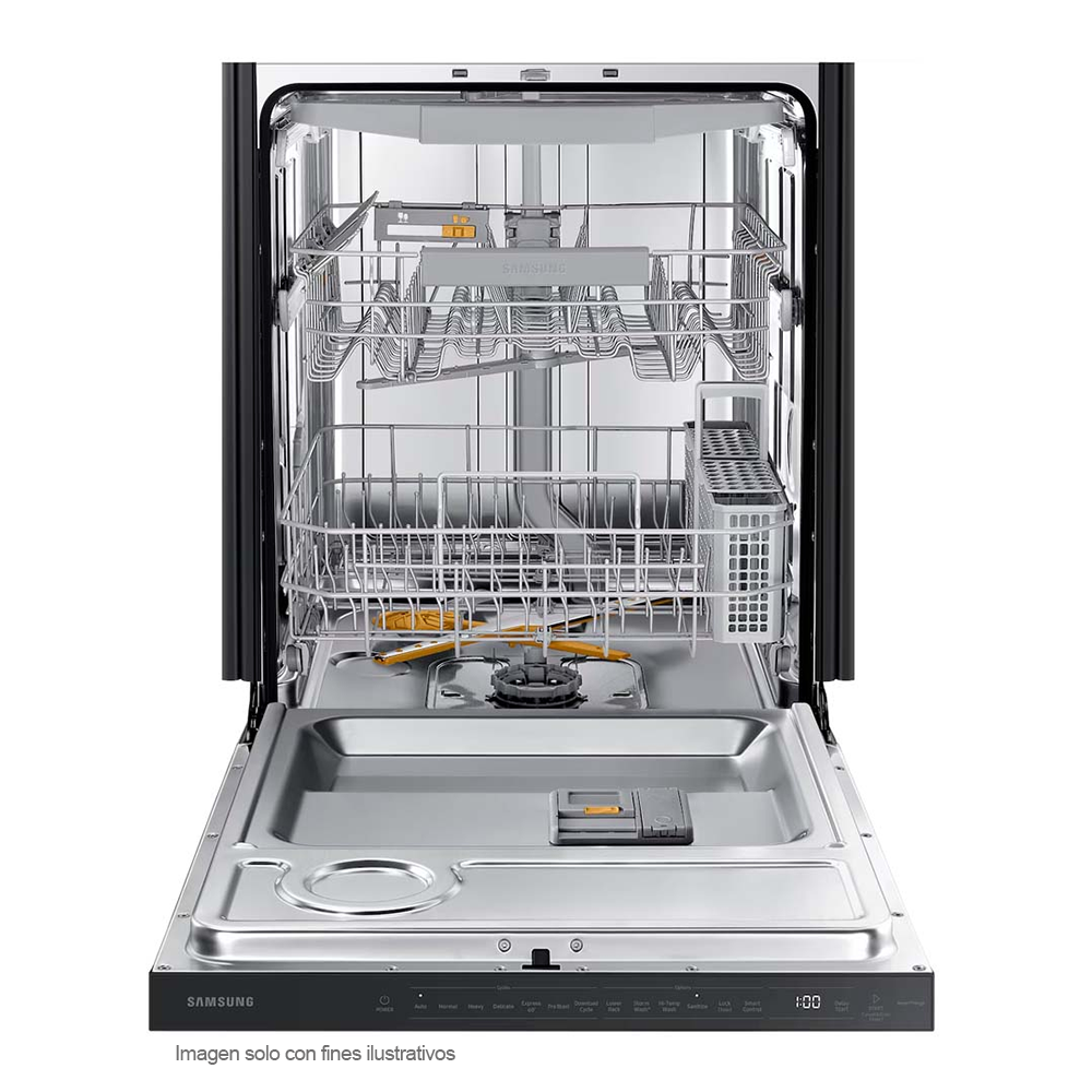 Lavaplatos 24" mandos ocultos DW80B6060UG/AP Samsung Ccon 3 estantes, tina de acero inoxidable