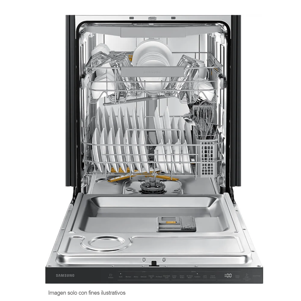 Lavaplatos 24" mandos ocultos DW80B6060UG/AP Samsung Ccon 3 estantes, tina de acero inoxidable