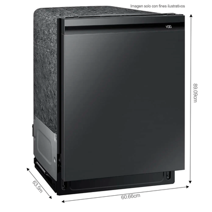 Lavaplatos 24" mandos ocultos DW80B6060UG/AP Samsung Ccon 3 estantes, tina de acero inoxidable