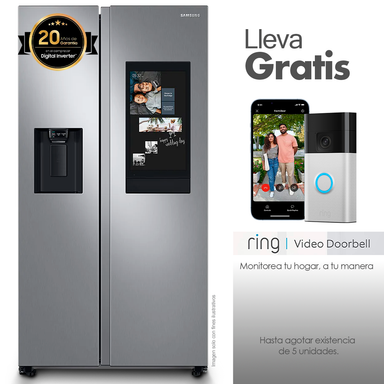 Refrigeradora 22pc Side By Side RS22A5561S9/AP Samsung Family Hub, con SmartThings