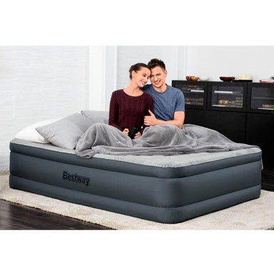Colchón inflable Queen 69076 Bestway 80x60x18 pulgadas, Fortech Airbed Snugable Top Built-in ac pump