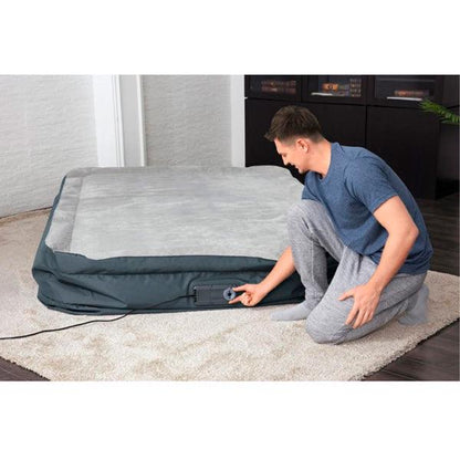Colchón inflable Queen 69076 Bestway 80x60x18 pulgadas, Fortech Airbed Snugable Top Built-in ac pump