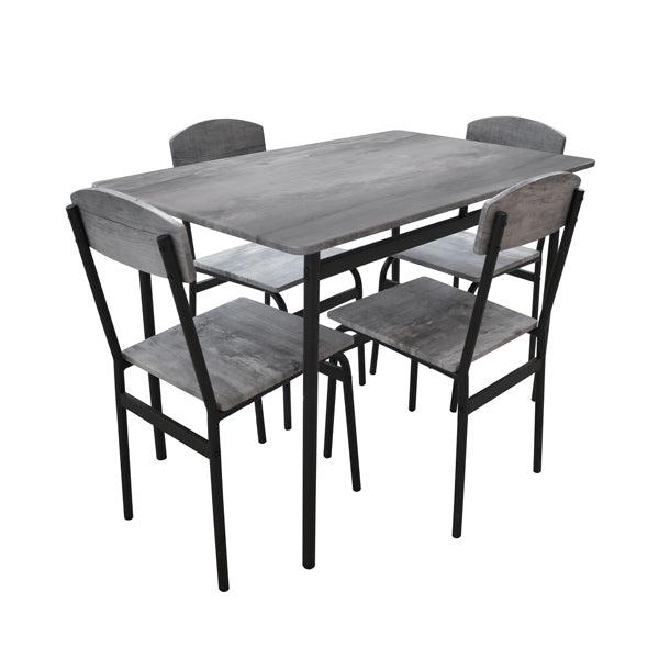 Juego de comedor LFDT07, estructura de madera aglomerada y metal, medida de mesa 110l x 70w x 75h cm, medida de silla 38l x 45w x 80h