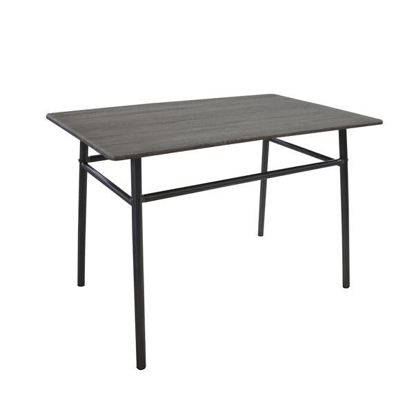 Juego de comedor LFDT09, estructura de madera aglomerada en acabado tonos gris y metal, medida de mesa 110l x 70w x 75h cm, medida de silla 41l x 42w x 72h