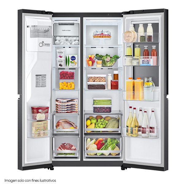 Refrigeradora 23pc LS66SXTC LG  Side by Side matte black dispensador de agua.