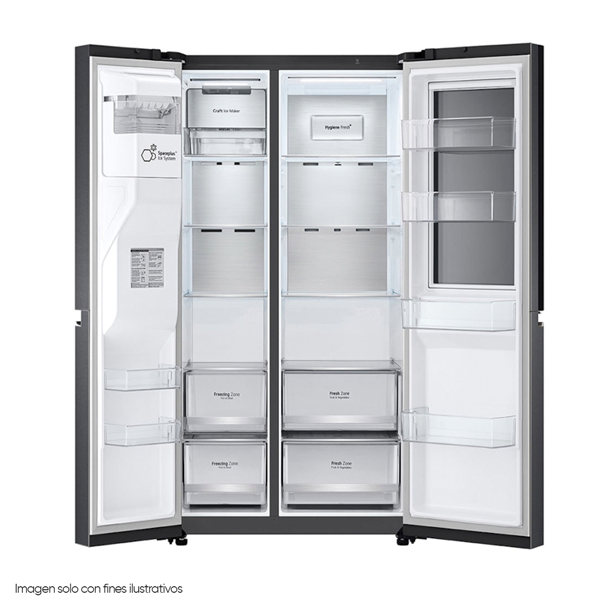 Refrigeradora 23pc LS66SXTC LG  Side by Side matte black dispensador de agua.