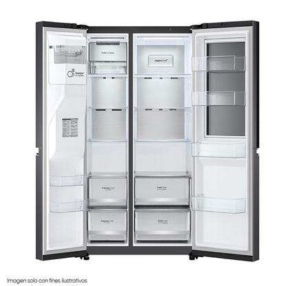 Refrigeradora 23pc LS66SXTC LG  Side by Side matte black dispensador de agua.