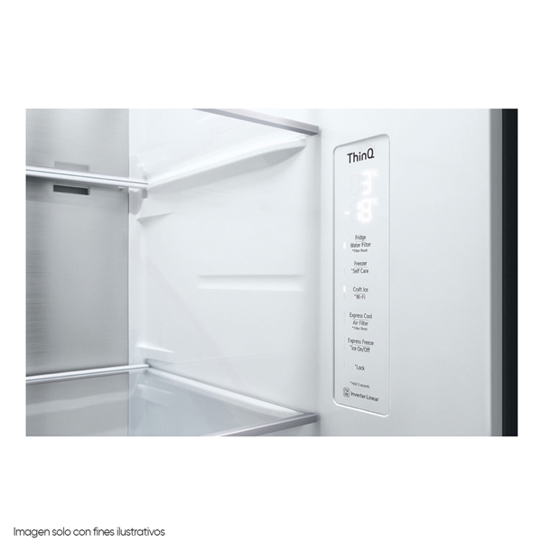Refrigeradora 23pc LS66SXTC LG  Side by Side matte black dispensador de agua.