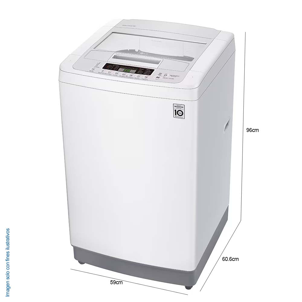 Lavadora LG Automática 13 Kg WT13WPBP color blanco tecnología Smart inverter