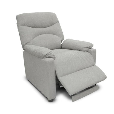 SILLON RECLINABLE P2084-0002, ESTRUCTURA DE MADERA TAPIZADO EN POLYESTER Y TELA COLOR GRIS CLARO