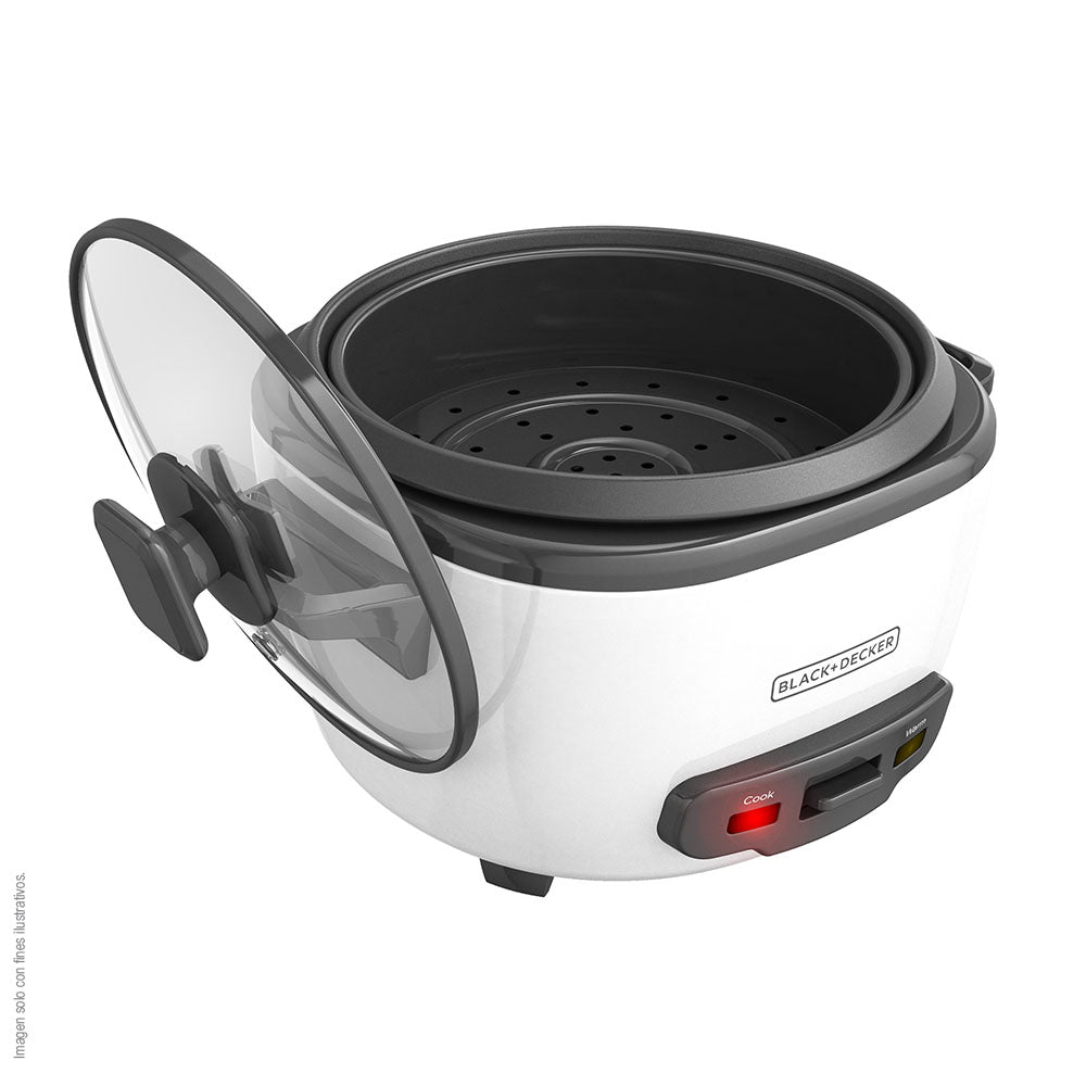 Olla arrocera 14 Tazas RC514 Black & Decker color blanca