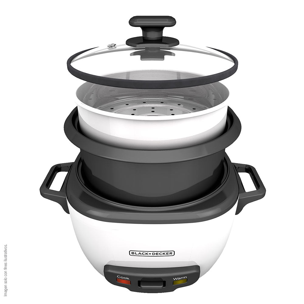 Olla arrocera 14 Tazas RC514 Black & Decker color blanca