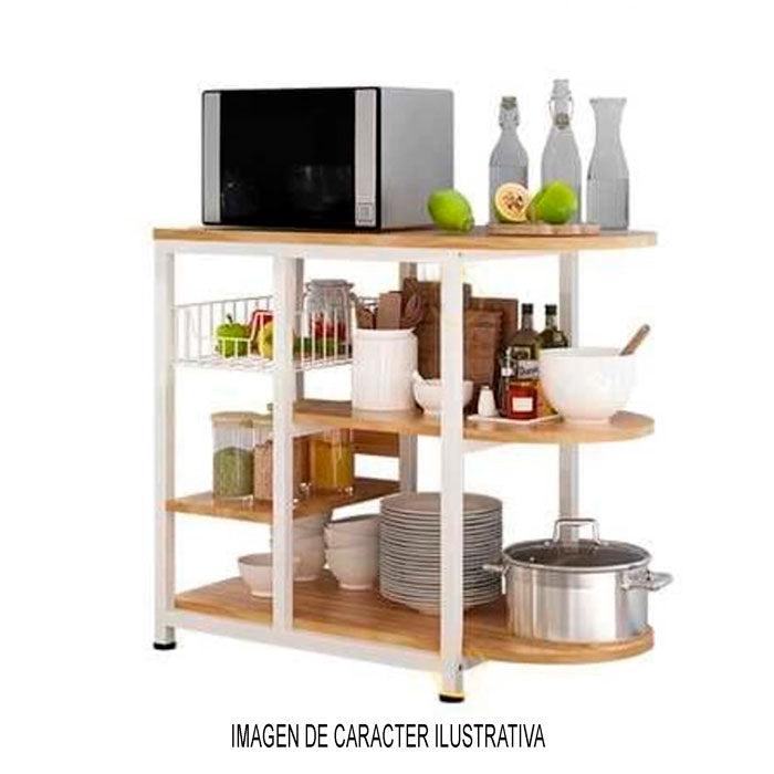 Organizador de cocina LFN043, estructura de madera aglomerada y melamina, medidas 80x76.8x30cm