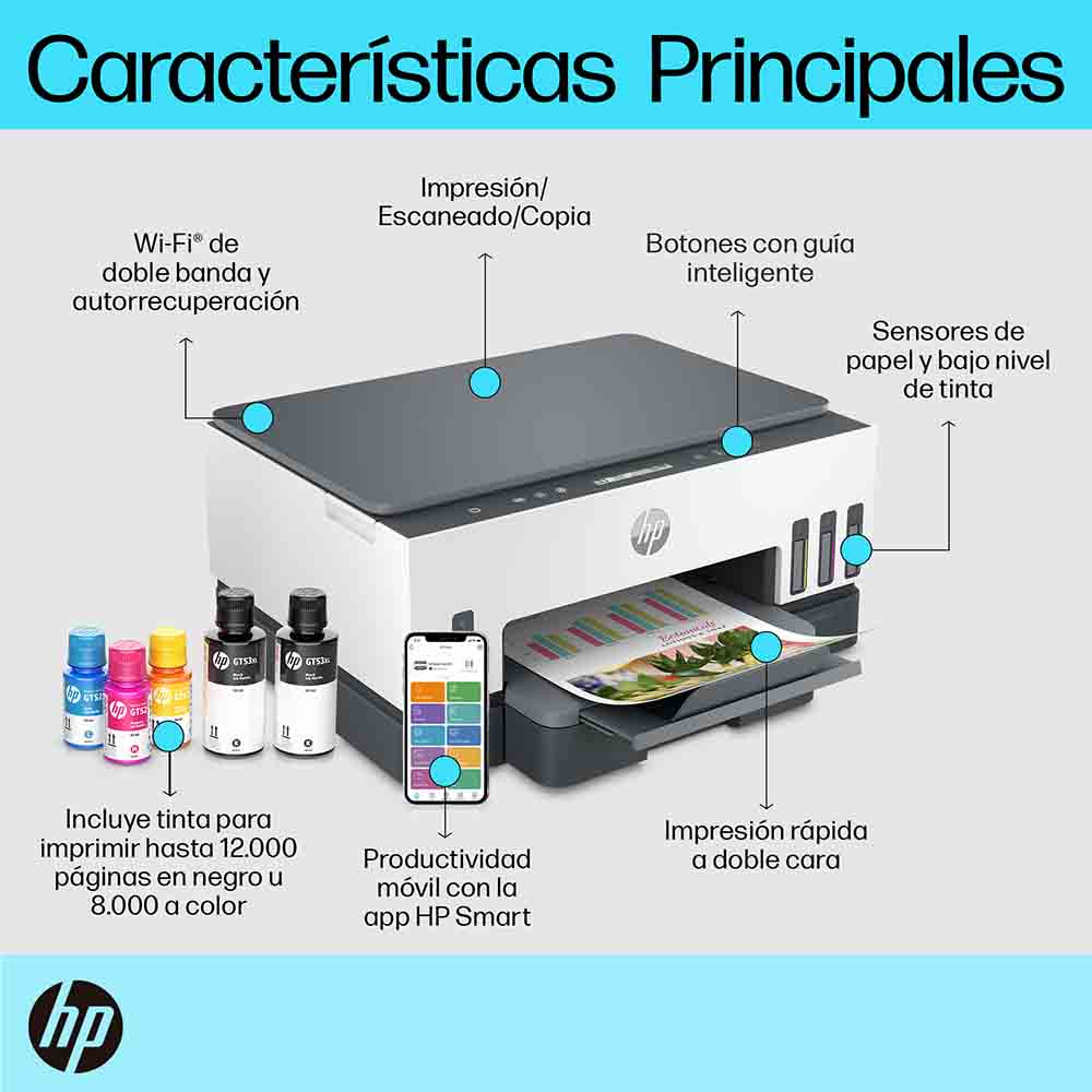 Impresora Multifuncional Smart Tank 720 HP Wi-Fi Smart App Dúplex