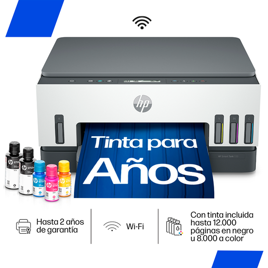 Impresora Multifuncional Smart Tank 720 HP Wi-Fi Smart App Dúplex