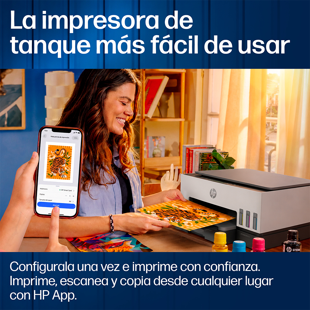 Impresora Multifuncional Smart Tank 720 HP Wi-Fi Smart App Dúplex