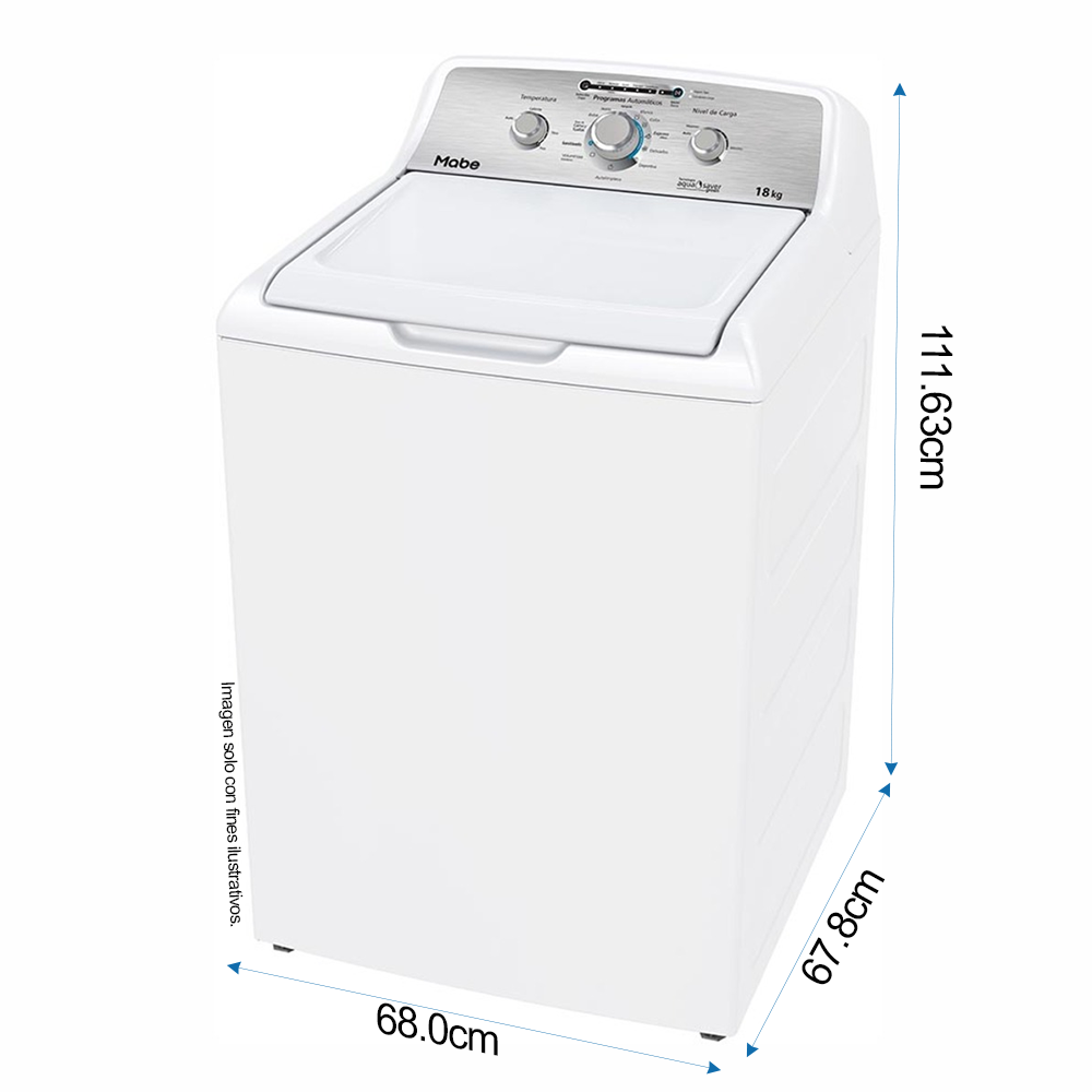 Lavadora 18kg LMA78113CBAB0 Mabe carga superior