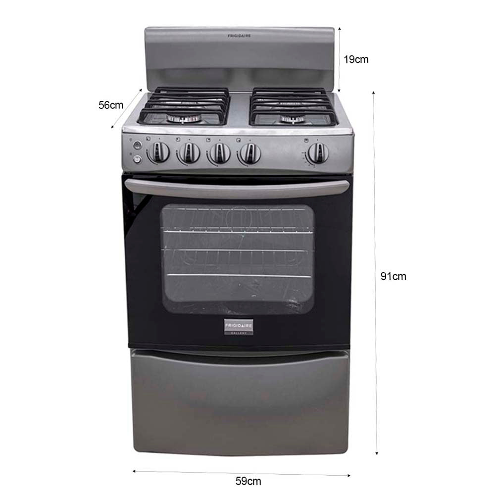 Estufa a gas de 24" color gris FKGH24C3MQG Frigidaire encendido eléctrico.