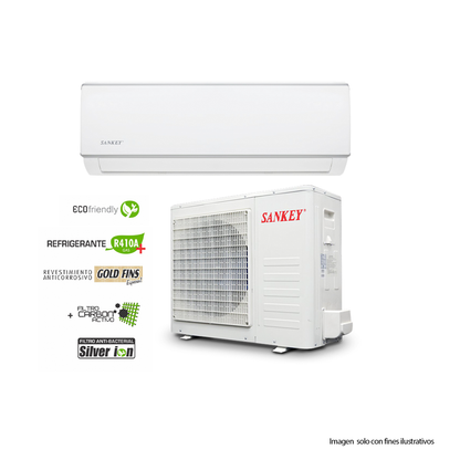 Aire acondicionado split básico 18,000 Btu Sankey ES18R410A3