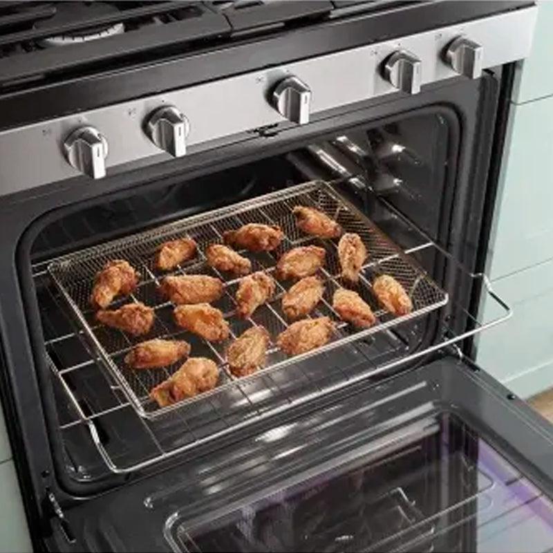 WHIRLPOOL ESTUFA DE 30 PLG GAS CONVECCION Y AIR FRYER 5 QUEMADORES WFG535S0LS