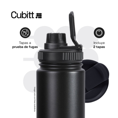 Termo Hidratación, 24 oz, CTHB24-1, Cubitt, Hydro Bottle acero inoxidable, negro