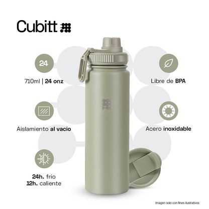Termo Hidratación, 24 oz, CTHB24-3, Cubitt, Hydro Bottle acero inoxidable, color green