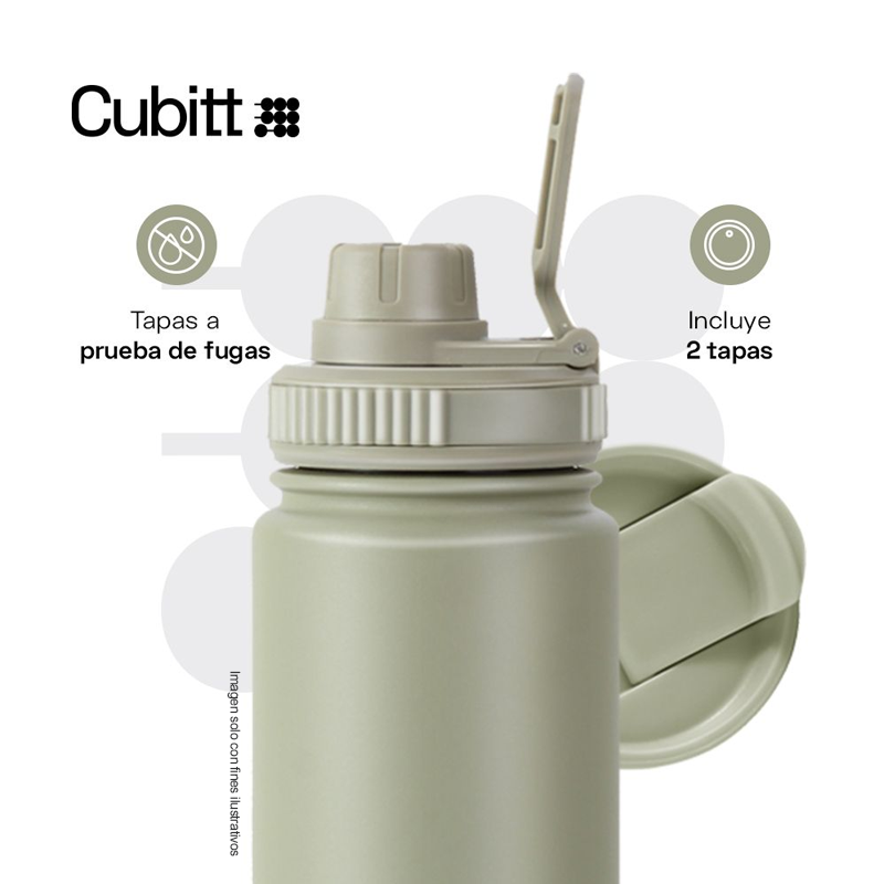 Termo Hidratación, 24 oz, CTHB24-3, Cubitt, Hydro Bottle acero inoxidable, color green