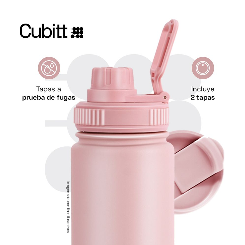 Termo para agua, 24 oz, CTHB24-5, Cubitt, acero inoxidable, rosado
